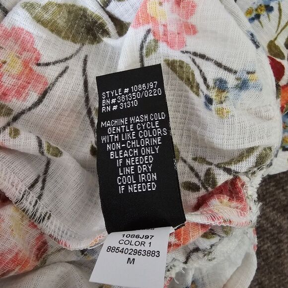 Iz Byer White Cream Tie Front Peplum Blouse - Picture 8 of 8